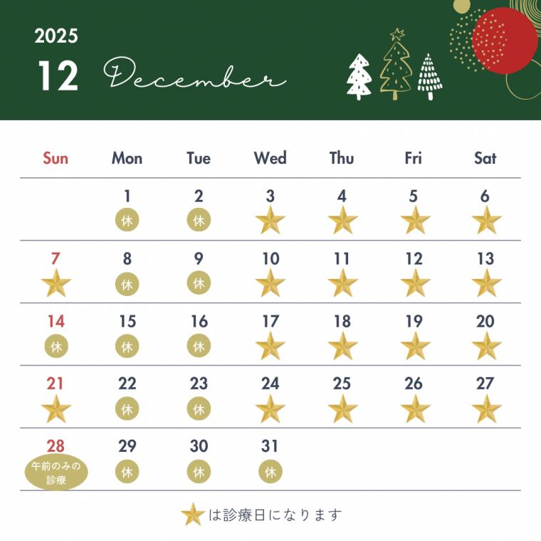 12月の診療スケジュール