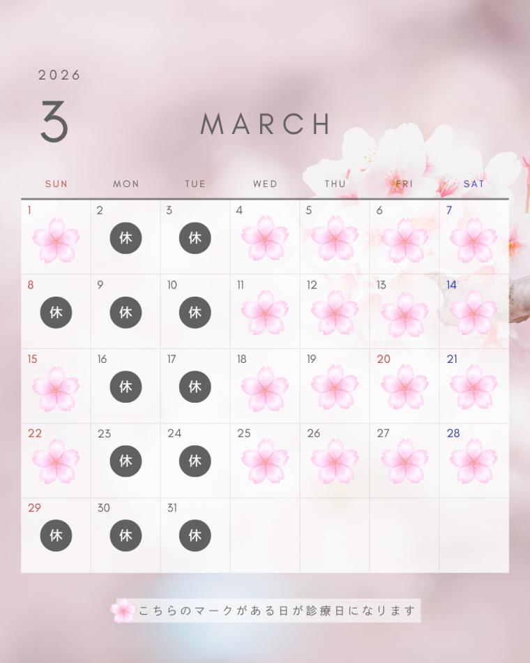 3月の診療スケジュール